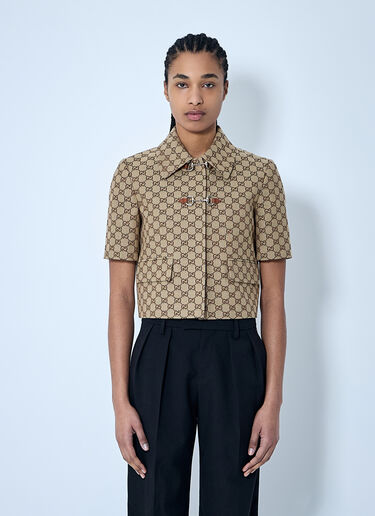 Gucci GG 캔버스 재킷  브라운 guc0259004
