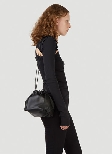 Jil Sander 抽绳小号单肩包 黑 jil0245034