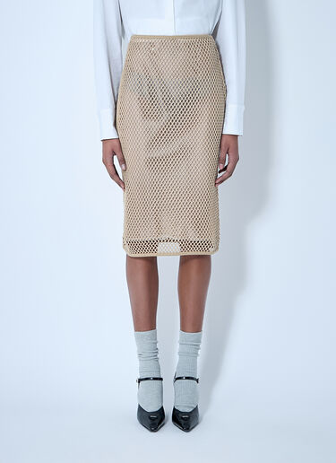 Prada Crochet Midi Skirt Beige pra0260012