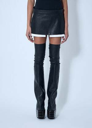 Rick Owens Leather Mini Skirt Black ric0259005