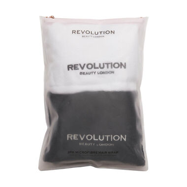 2pk Plain Microfibre Hair Wraps Black White faces 2pk plain microfibre hair wraps black white