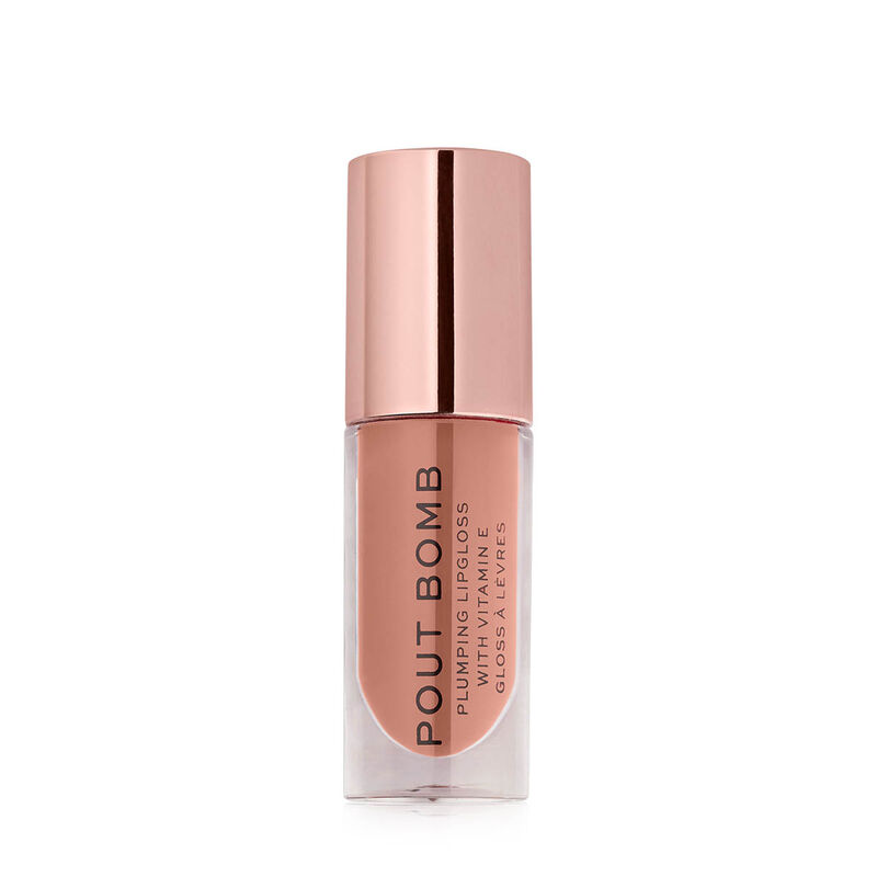 revolution beauty london pout bomb plumping gloss kiss nude