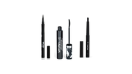 faces signature liner  liquid eyeliner  x curl revolution mascara x eye shadow sticks onyx   matte black