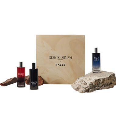 faces exclusive armani box