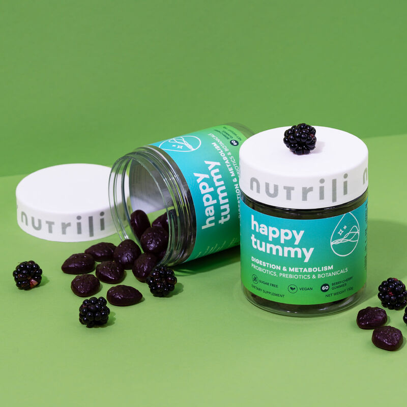 nutrili happy tummy  sugar free gummies supplement