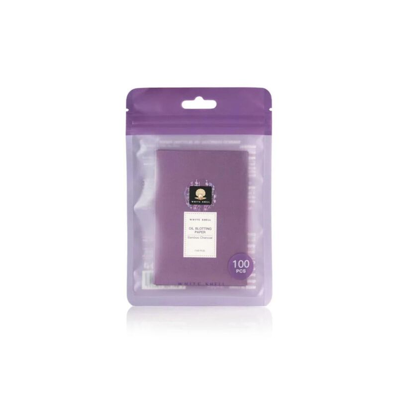 white shell oil blotting papers with bamboo charcoal