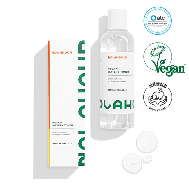 nolahour vegan watery toner hydrating  soothing for oily  sensitive skin