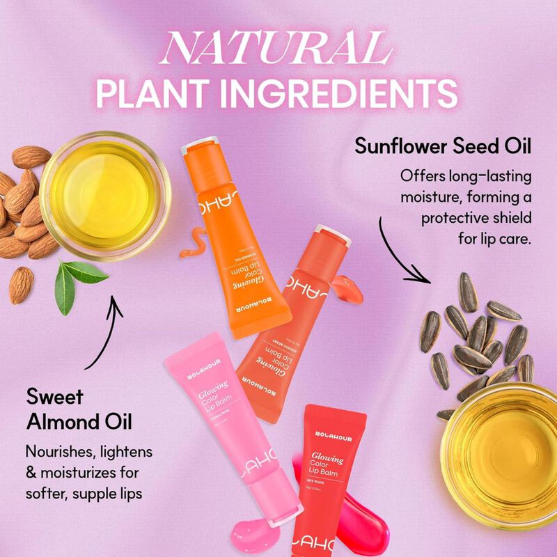 nolahour summer fig glowing color lip balm nourishing, shining, moisturizing