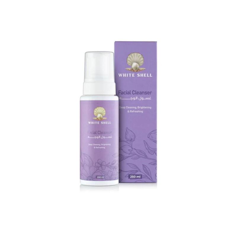 white shell deep cleansing facial foam