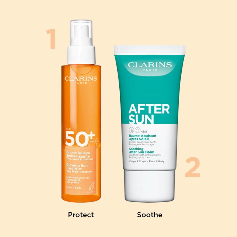 كلارنس واقي شمس للجسم رذاذ العناية الشمسية المتوهجة بعامل حماية عالي جدًا spf 50+