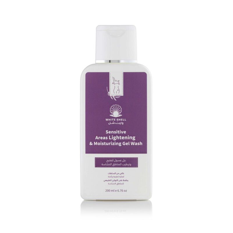 white shell sensitive areas lightening  moisturizing gel wash