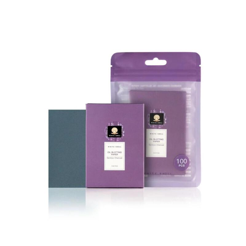 white shell oil blotting papers with bamboo charcoal