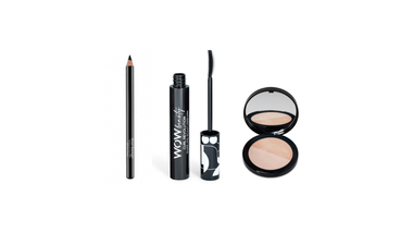 faces khol design extrem 990 black aswad x curl revolution mascara x noor highlighter powder