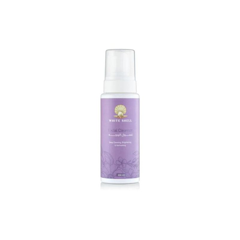 white shell deep cleansing facial foam