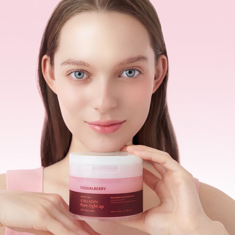 eqqualberry collagen poretight up gel toner pads
