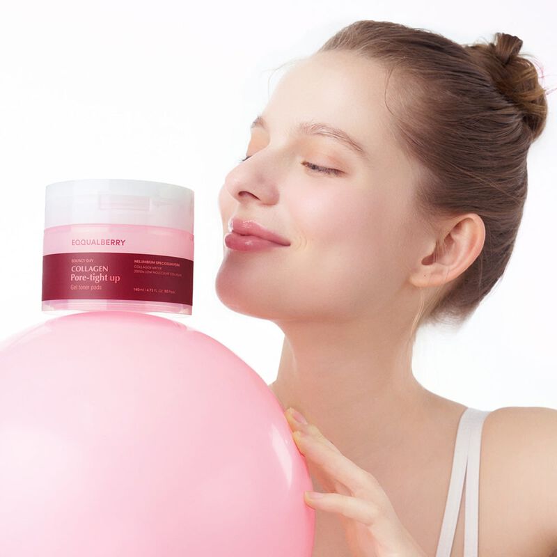 eqqualberry collagen poretight up gel toner pads