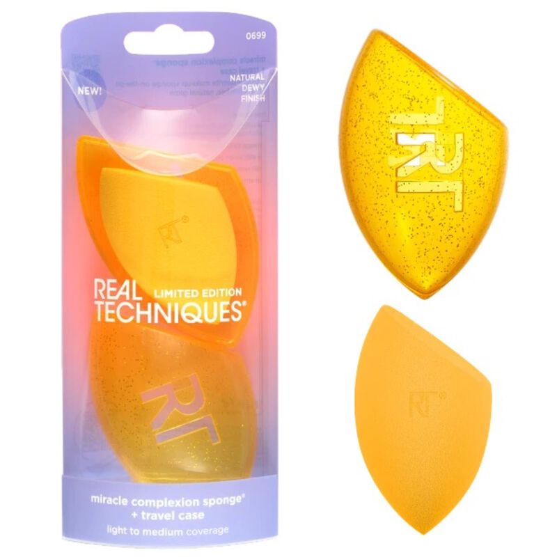real techniques miracle complexion sponge + travel case