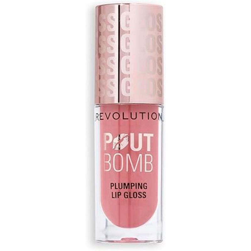 revolution beauty london pout bomb plumping gloss kiss nude