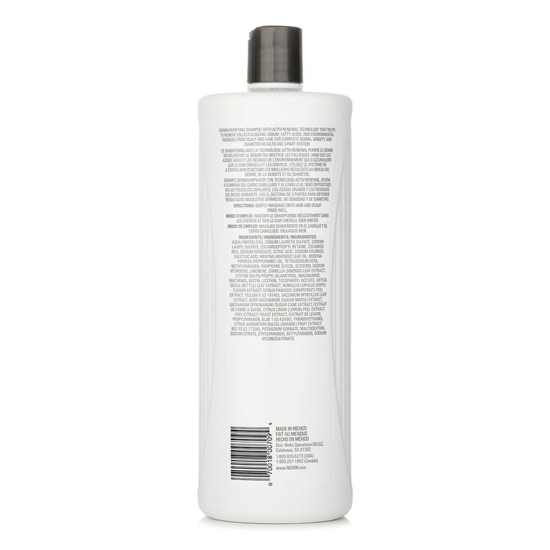 nioxin derma purifying system 2 cleanser shampoo