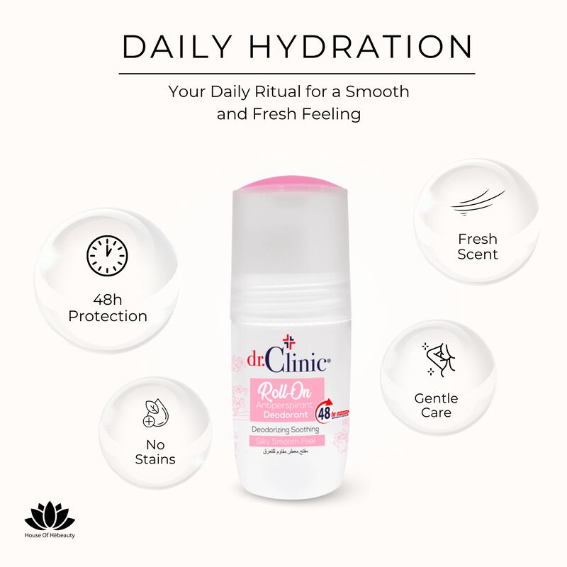 dr. clinic rollon antiperspirant deodorant  powder scent