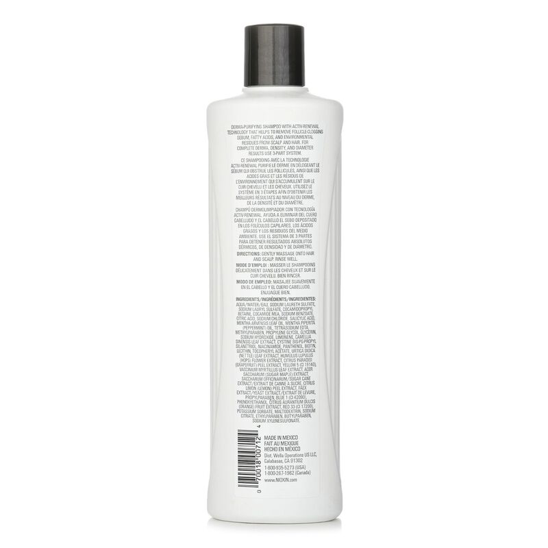 nioxin derma purifying system 2 cleanser shampoo
