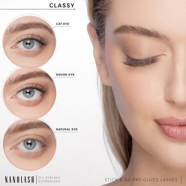 faces رموش عنقودية مُلصقة مسبقًا لتركيب وصلات الرموش في المنزل كلاسي طويل